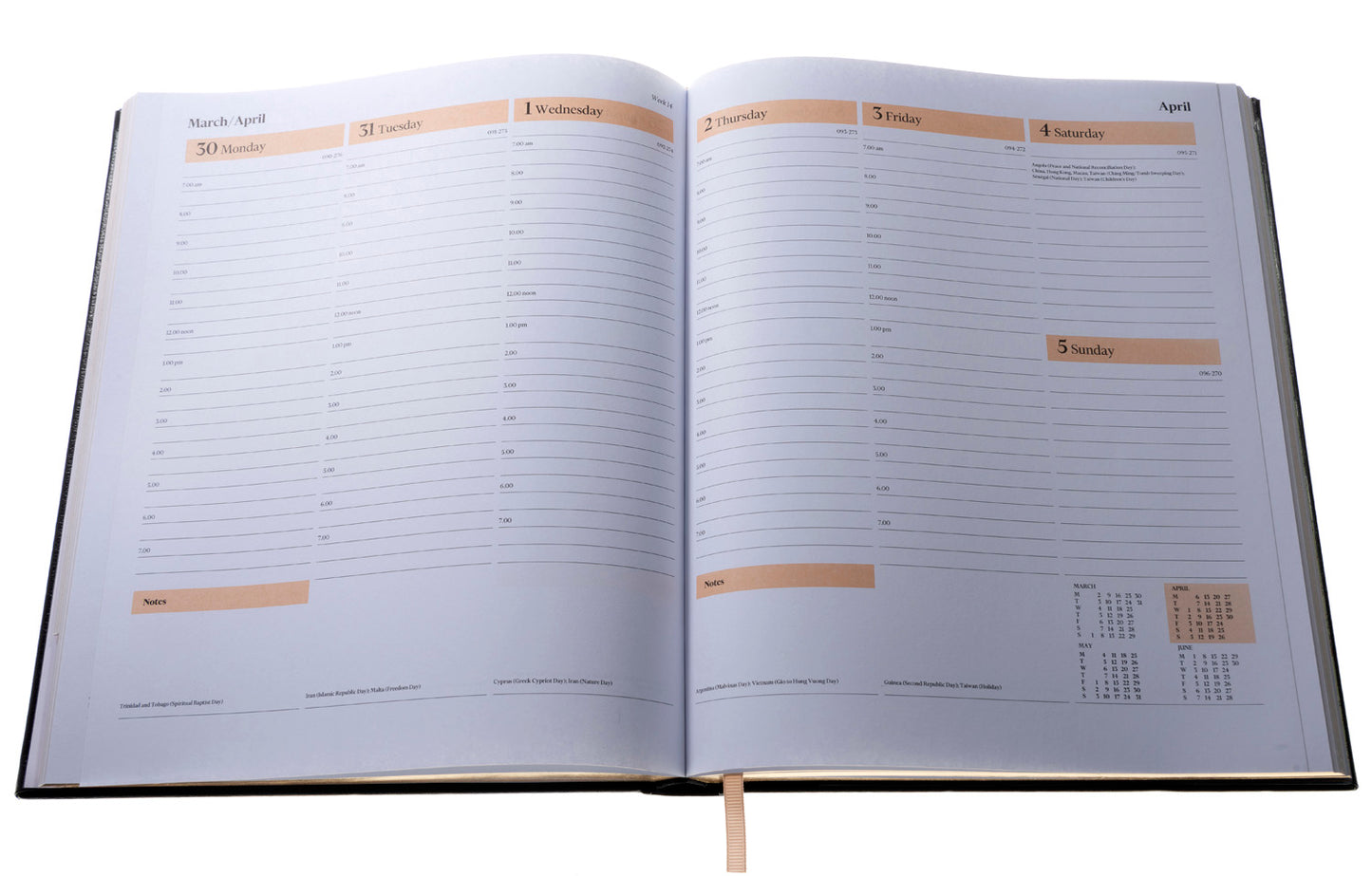 2024 Desk Diary - Week-to-View Planner- Black (DC-24)