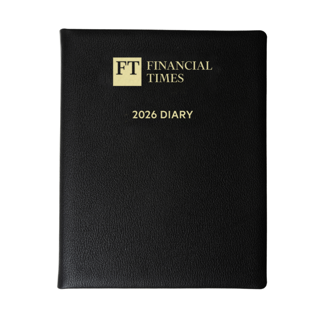 2026 Leather Desk Diary - Week-to-View Planner - Black