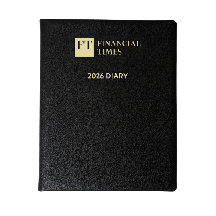 2026 Leather Desk Diary - Week-to-View Planner - Black
