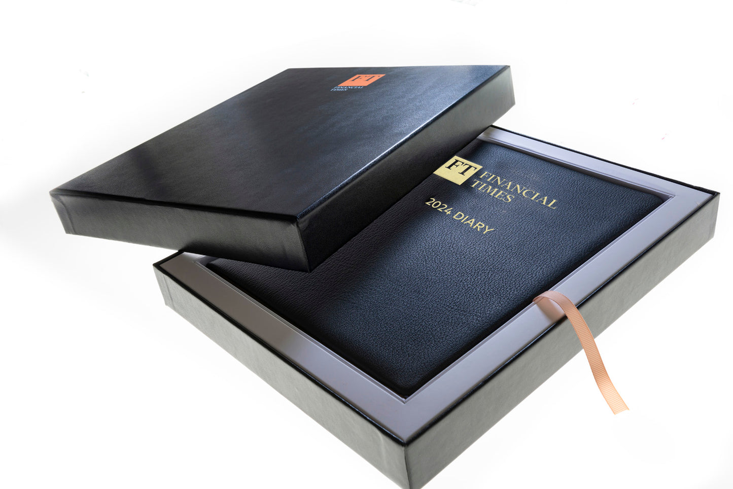 Financial Times - 2024 -Leather Desk Diary - Week to View- Black