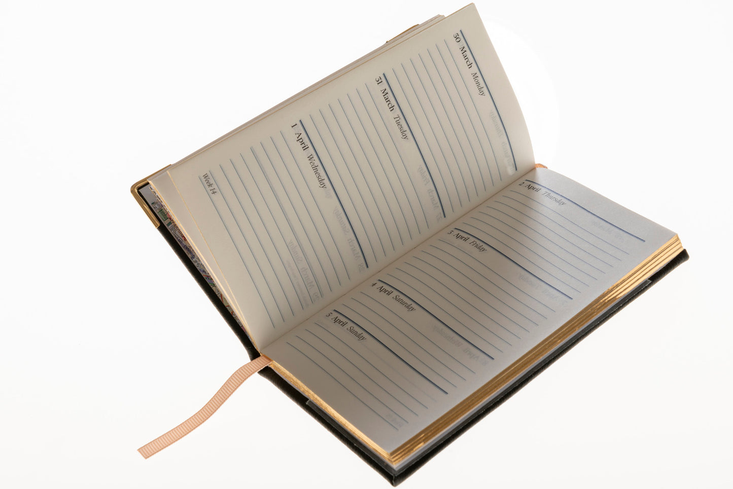 Financial Times - 2024 - Leather Portrait Pocket Diary - Week to View - Black (PL-24)