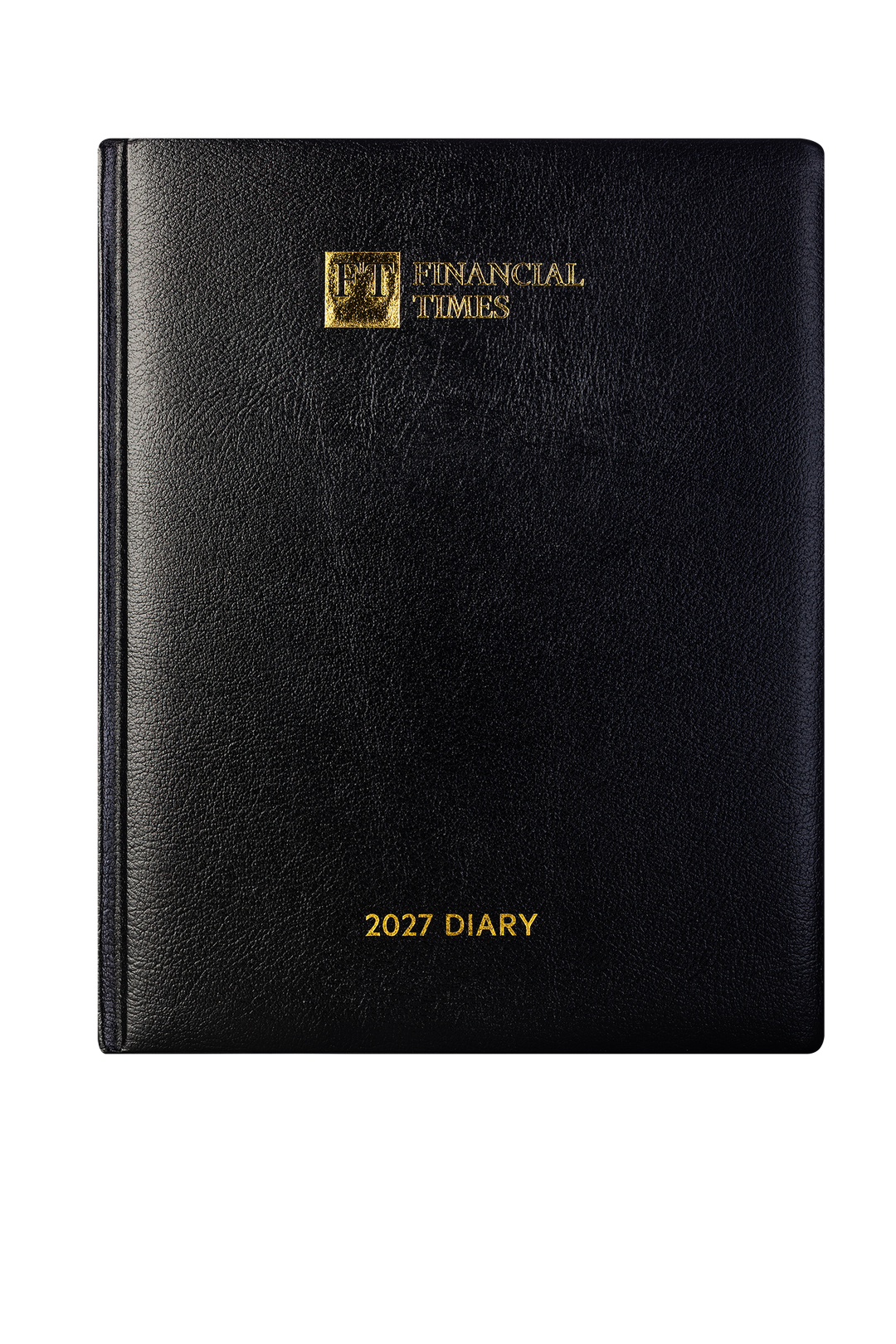 2027 Calendar Year Desk Diary – Week-to-View Planner – Luxury, Padded Faux Leather Cover in Black (DC-27)