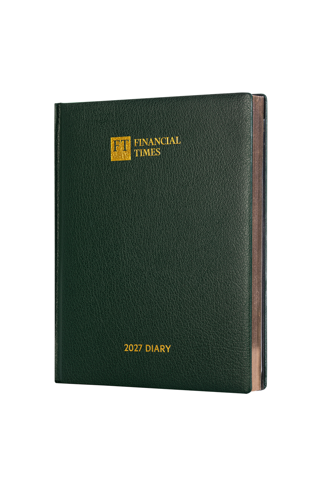 2027 Calendar Year Desk Diary – Week-to-View Planner – Luxury, Padded Faux Leather Cover in Green (DCG-27)