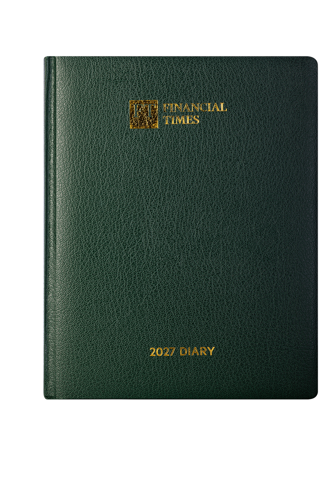 2027 Calendar Year Desk Diary – Week-to-View Planner – Luxury, Padded Faux Leather Cover in Green (DCG-27)