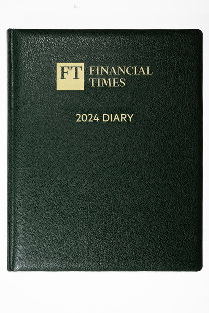 Financial Times - 2024 - Desk Diary - Week to View- Green (DCG-24)