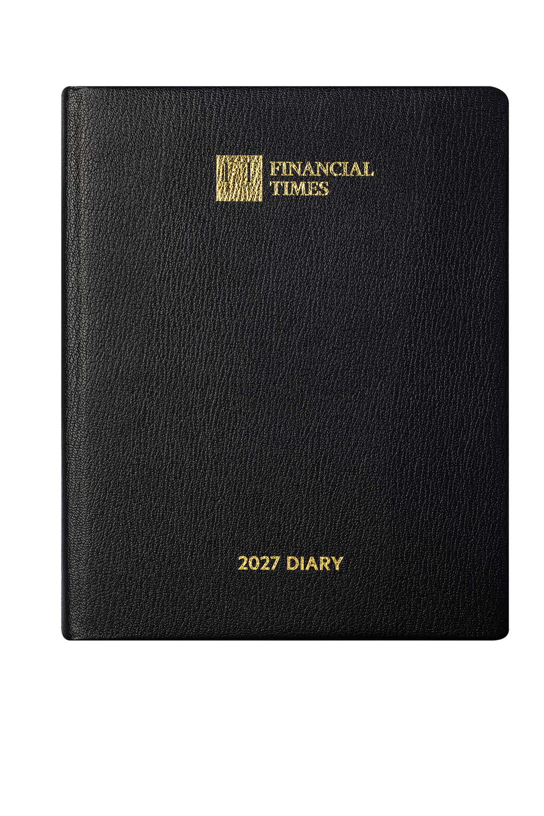 2027 Calendar Year Leather Desk Diary – Week-to-View Planner – Natural Grain, Italian Leather Cover in Black (DL-27)