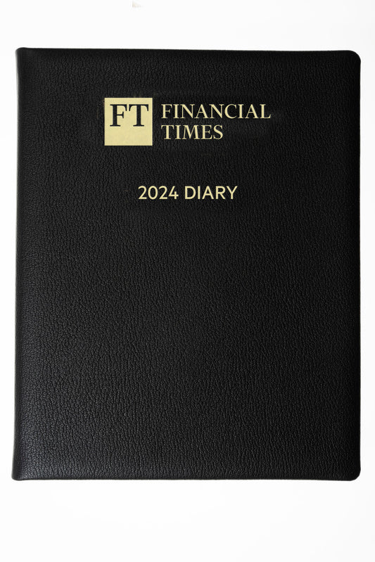 2024 Leather Desk Diary - Week-to-View Planner - Black
