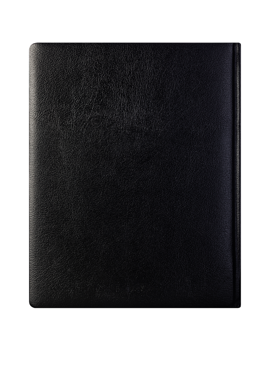 2027 Calendar Year Desk Diary – Day-a-Page Planner with Pink Paper – Luxury, Padded Faux Leather Cover in Black (DPC-27)
