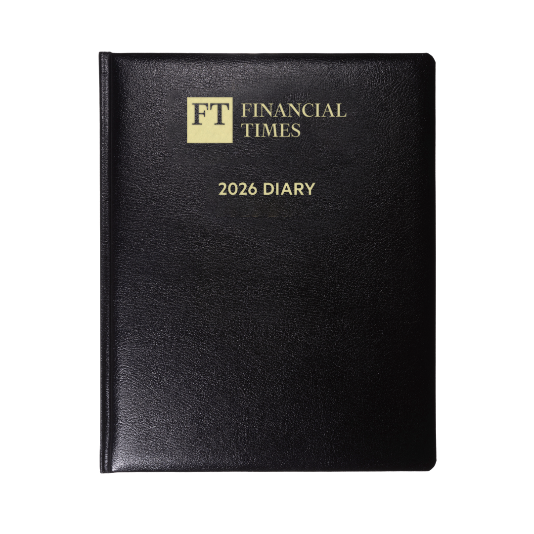 2026 Desk Diary (Pink paper) - Day-a-Page Planner - Black (DPC-26)