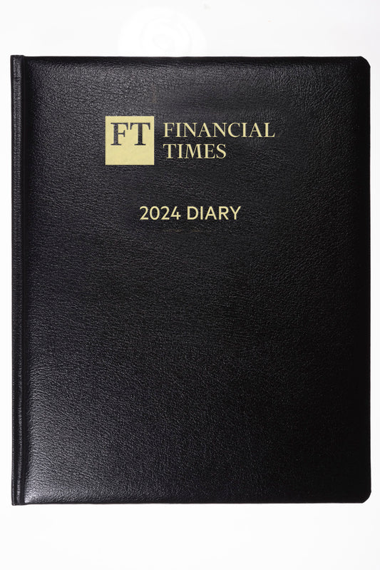 Financial Times - 2024 - Desk Diary (Pink paper) - Day a Page - Black (DPC-24)