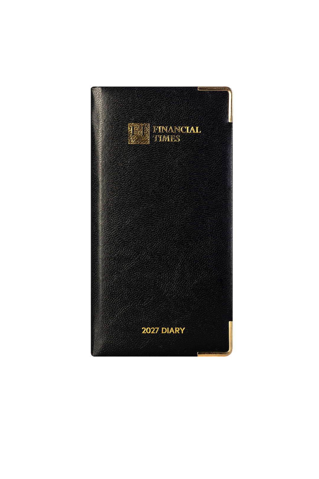 2027 Calendar Year Portrait Pocket Diary – Week-to-View Planner – Luxury, Padded Faux Leather Cover in Black (PC-27)