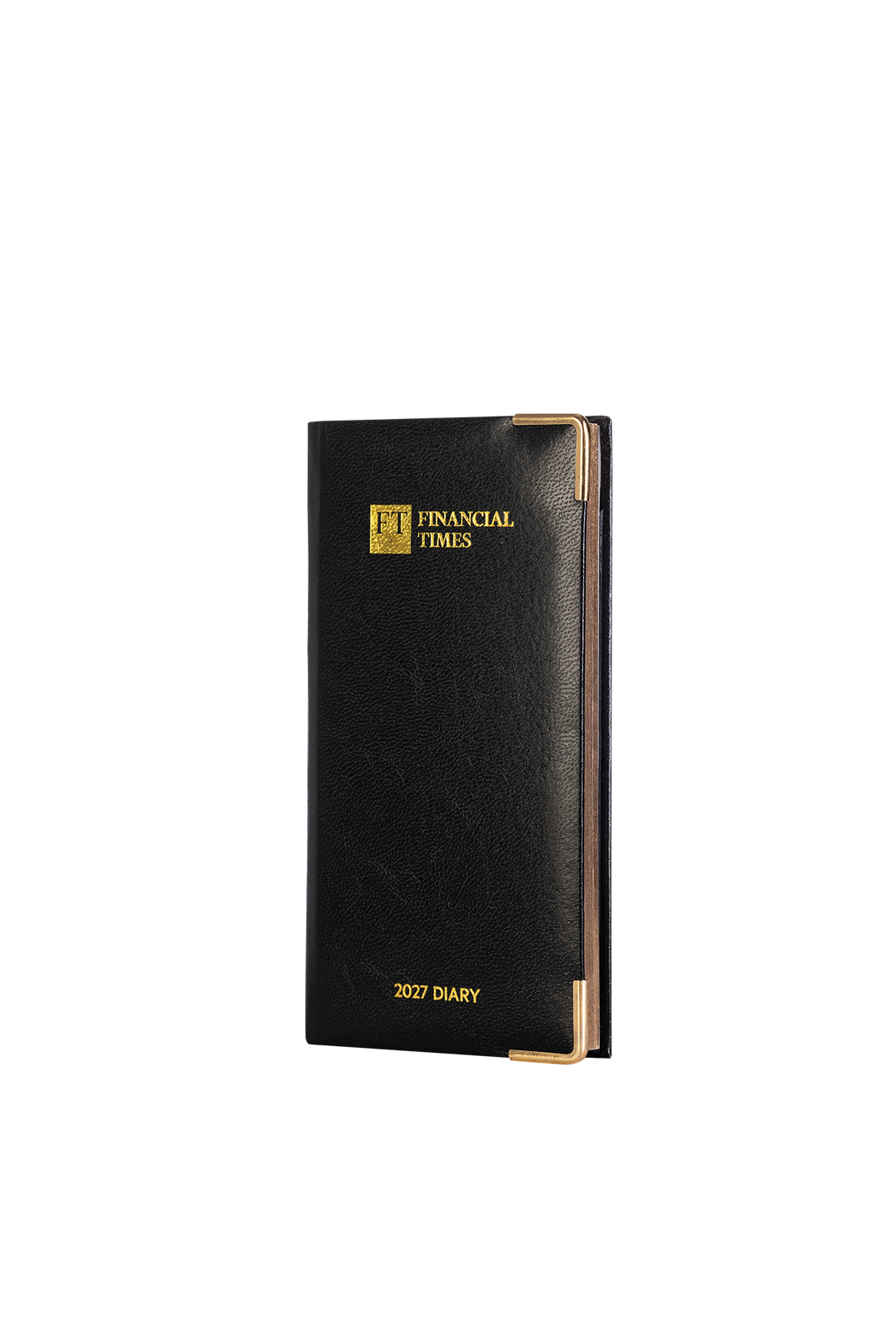 2027 Calendar Year Portrait Pocket Diary – Week-to-View Planner – Luxury, Padded Faux Leather Cover in Black (PC-27)