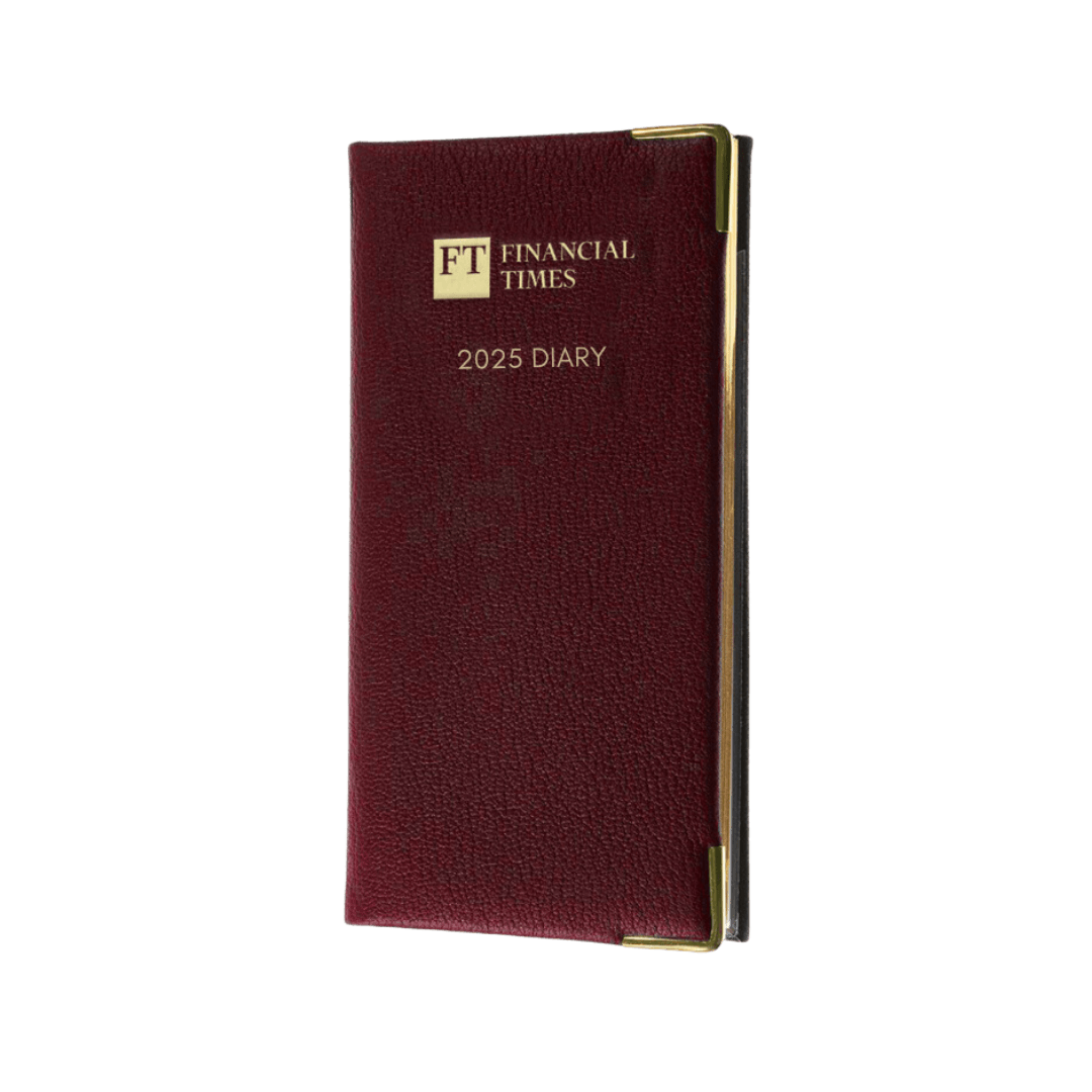 Financial Times - 2025 - Portrait Pocket Diary - Week to View - Claret - UK FT B2C