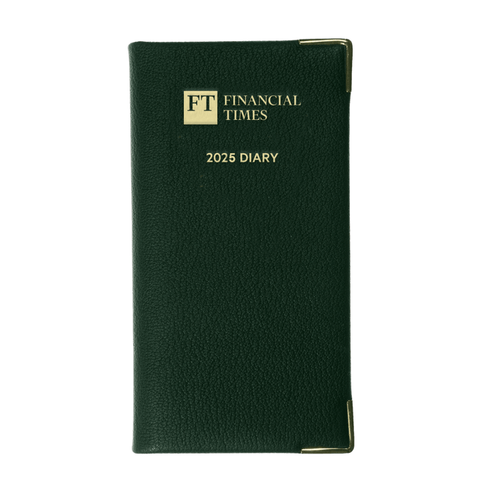 Financial Times - 2025 - Portrait Pocket Diary - Week to View - Green - UK FT B2C