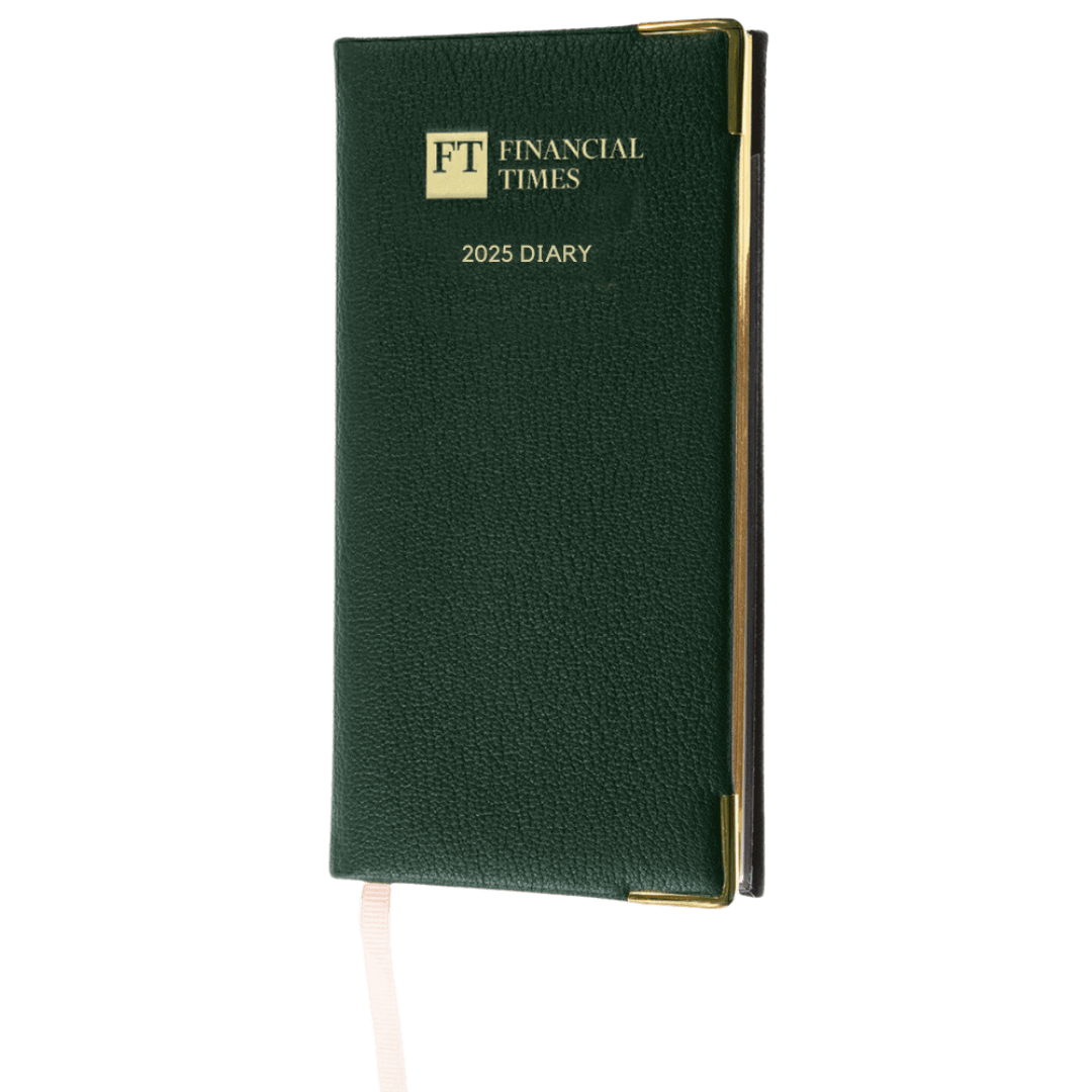 Financial Times - 2025 - Portrait Pocket Diary - Week to View - Green - UK FT B2C