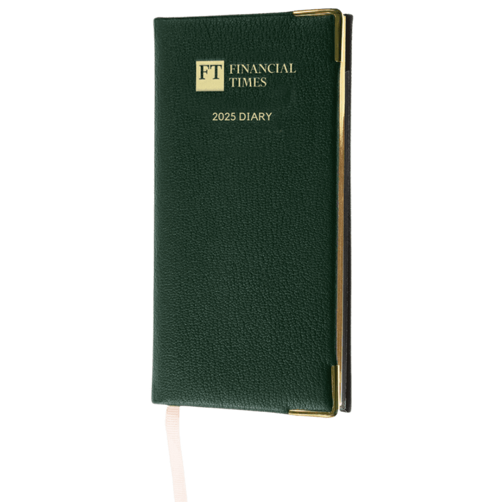 Financial Times - 2025 - Portrait Pocket Diary - Week to View - Green - UK FT B2C