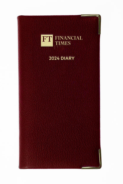 Financial Times - 2024 - Portrait Pocket Diary - Week to View - Claret