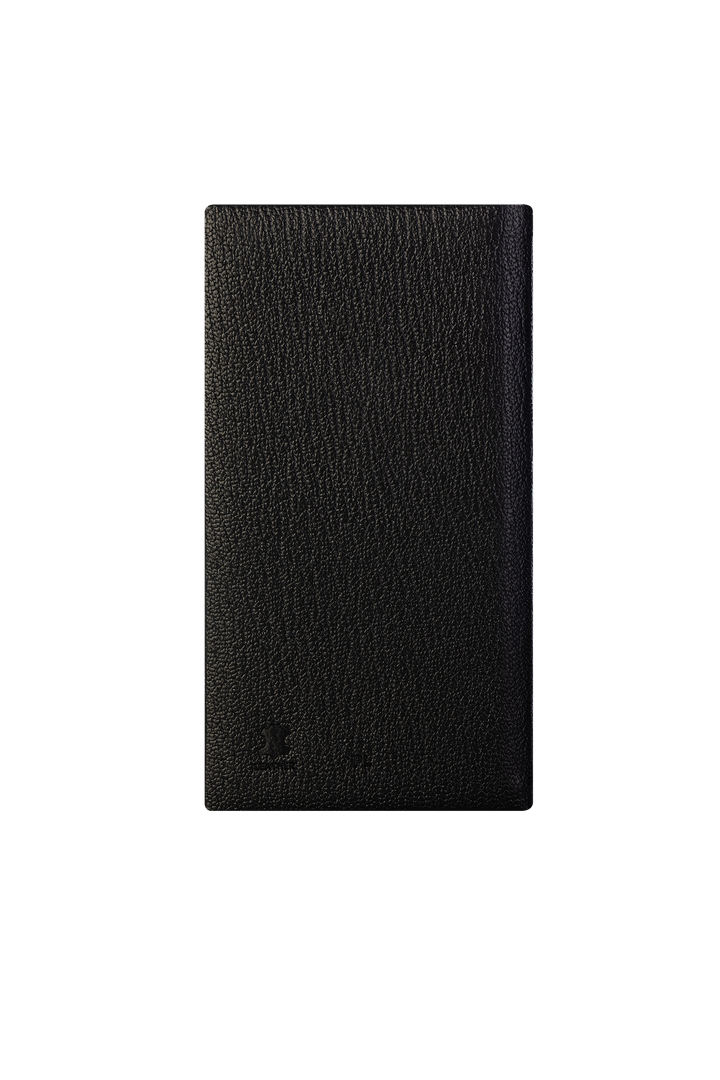 2027 Calendar Year Portrait Pocket Diary – Week-to-View Planner – Natural Grain, Italian Leather Cover in Black (PL-27)