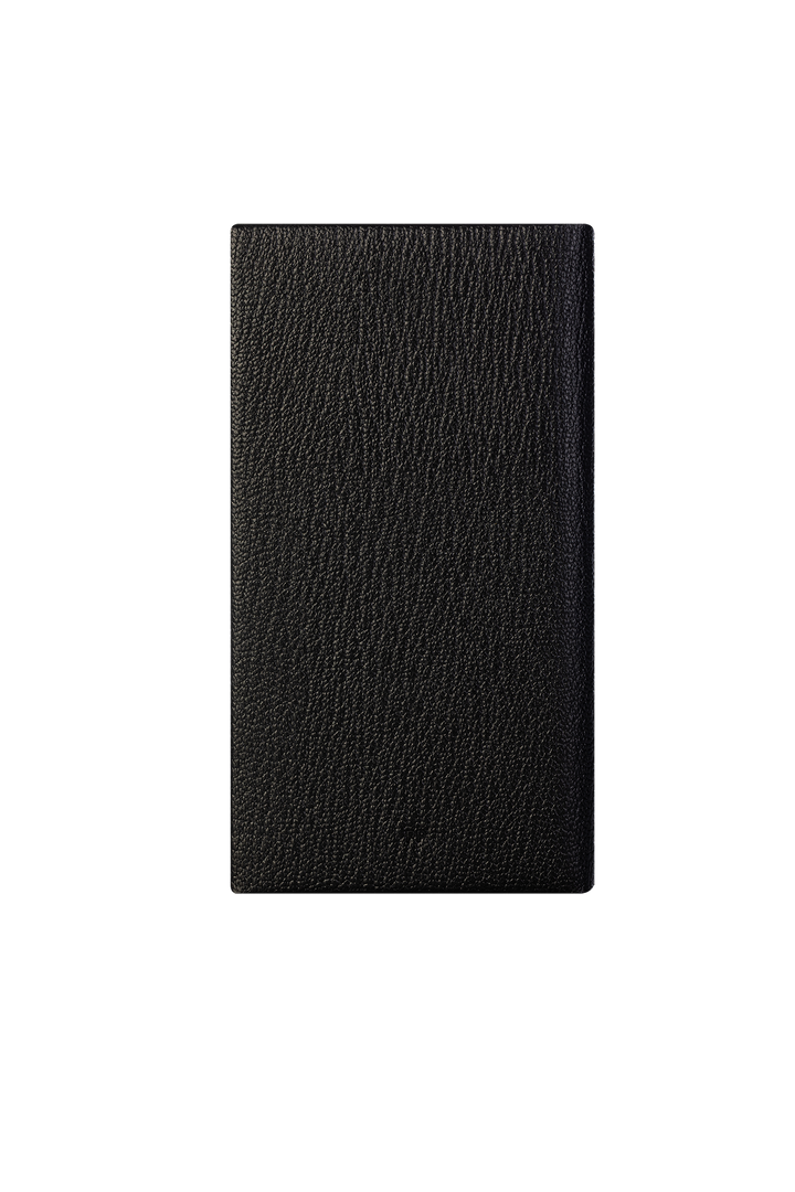 2027 Calendar Year Landscape Pocket Diary – Week-to-View Planner with Pink Paper – Luxury, Padded Faux Leather Cover in Black (PP-27)