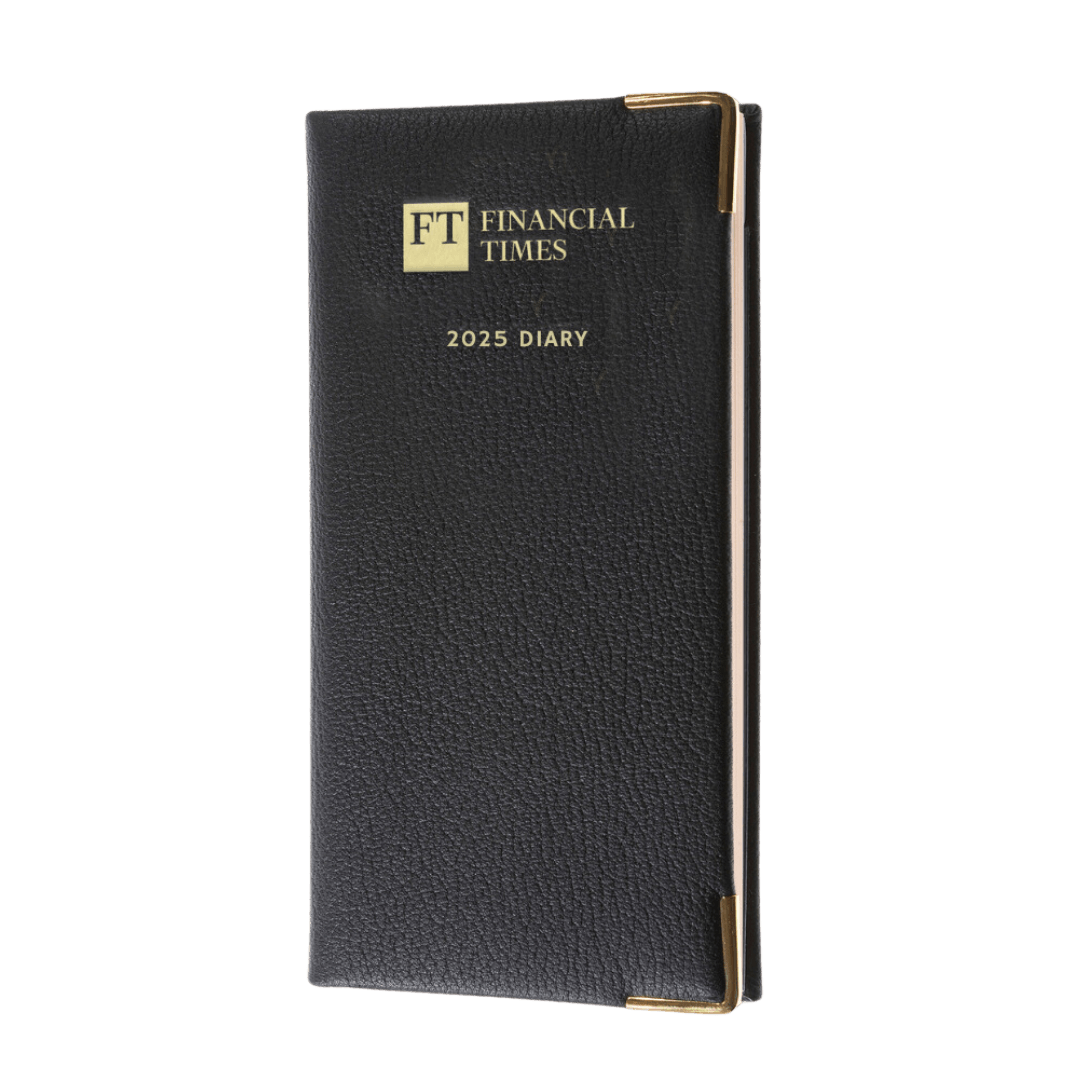 Financial Times - 2025 - Landscape Pocket Diary (Pink paper) - Week to View - Black (PP-25) - UK FT B2C