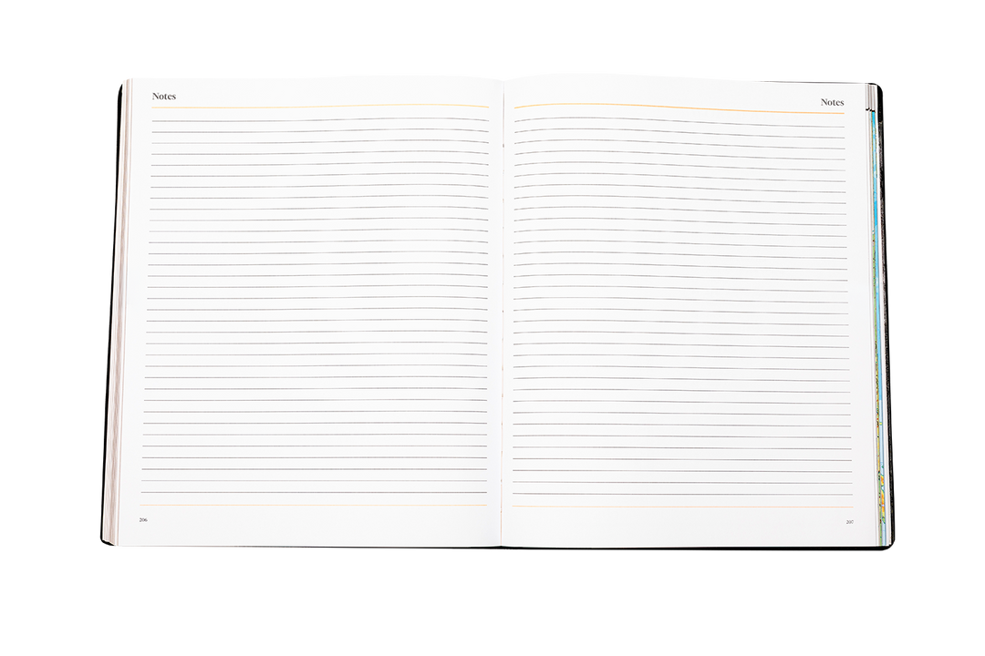 2027 Calendar Year Leather Desk Diary – Week-to-View Planner – Natural Grain, Italian Leather Cover in Black (DL-27)