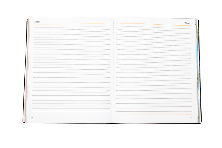 2027 Calendar Year Leather Desk Diary – Week-to-View Planner – Natural Grain, Italian Leather Cover in Black (DL-27)